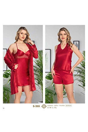 Kadın Sabahlık & Gecelik & Pijama & Şort & Askılı 6'lı Hediyelik Çeyizlik Set L1.JJ.0042.0A.12.012