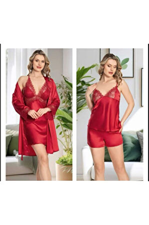 Kadın Sabahlık & Gecelik & Pijama & Şort & Askılı 6'lı Hediyelik Çeyizlik Set L1.JJ.0042.0A.12.013