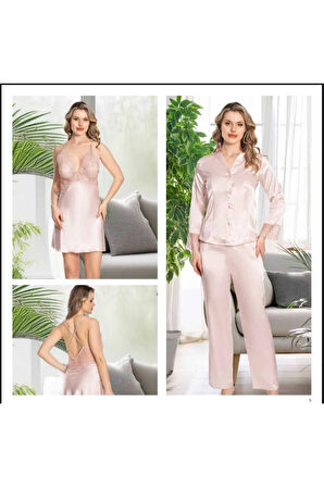 Kadın Sabahlık & Gecelik & Pijama & Şort & Askılı 6'lı Hediyelik Çeyizlik Set L1.JJ.0042.0A.12.013