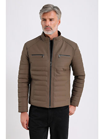 Leandro Erkek Şişme Deri Mont