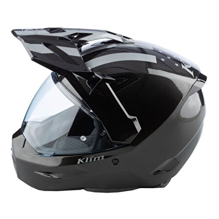 Klim X1 Alpha Carbon Patroit Korumalı ADV Motosiklet Kaskı Metalik Siyah
