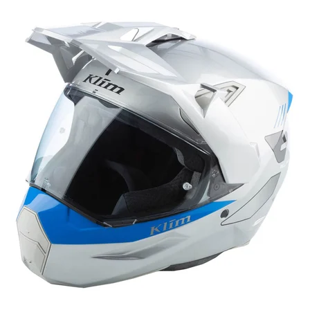 Klim X1 Alpha Carbon Concept Korumalı ADV Motosiklet Kaskı Beyaz  Mavi