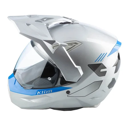 Klim X1 Alpha Carbon Concept Korumalı ADV Motosiklet Kaskı Beyaz  Mavi