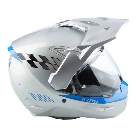 Klim X1 Alpha Carbon Concept Korumalı ADV Motosiklet Kaskı Beyaz  Mavi