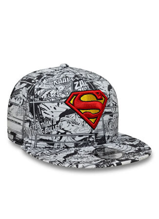 New Era Beyaz - Siyah Erkek Çocuk Şapka CHYT DC AOP 9FIFTY SUPMAN