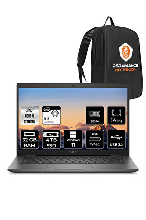 Dell Latitude 3440 i5-1235U 32GB RAM 4TB SSD 14'' FHD W11PRO Dizüstü Bilgisayar & PER4 ÇANTA 