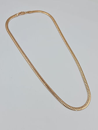 İtalyan Ezme Model Kalın Zincir Kolye VIP Xuping, Rose , Kararmaz 50 cm (4 mm)