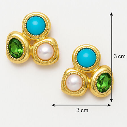 Xupıng Kadın Gösterişli Taş Detaylı Küpe