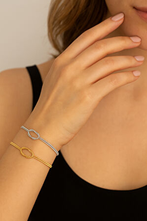 Sevgili Çift Bileklik Seti – Gümüş ve Altın Renk Halka Detaylı Zarif Tasarım