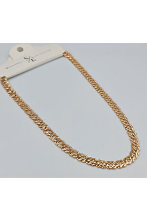 Rose Gold İnce Dokulu Zincir Kolye VIP Xuping 18K Görünümlü, Kararmaz (45 cm)