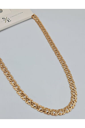 Rose Gold İnce Dokulu Zincir Kolye VIP Xuping 18K Görünümlü, Kararmaz (45 cm)