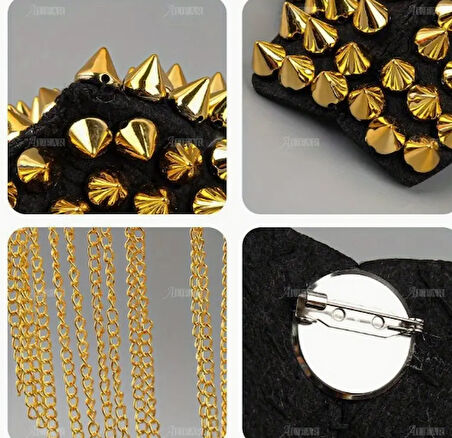 2 Adet Gold Detaylı Sallantılı Unisex Omuz Aksesuarı Apolet