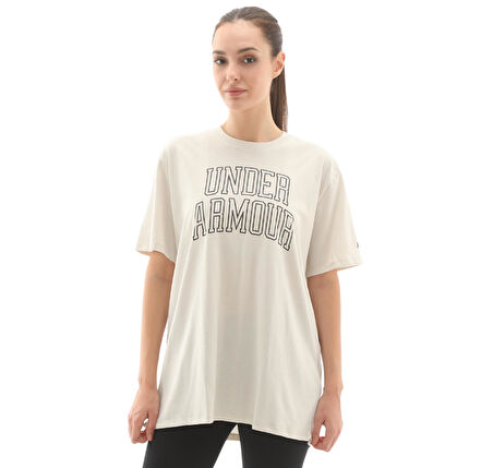 A6007883-110 Under Armour Rival Os Campus Tee Kadın T-Shirt Bej