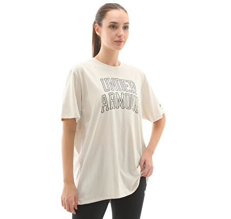 A6007883-110 Under Armour Rival Os Campus Tee Kadın T-Shirt Bej