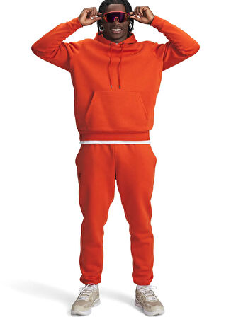 Under Armour 1373880-842-UA Icon Fleece Hoodie Turuncu Kapüşon Yaka Normal Düz Erkek Sweatshırt