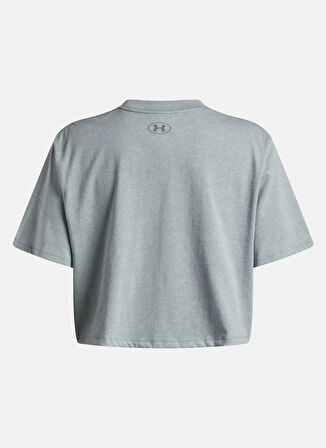 Under Armour 1389721-587-UA Rival SS Mavi Bisiklet Yaka Crop Düz Kadın T-Shirt