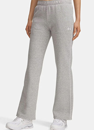 Under Armour 6003711-011-UA Rival Flc Piped Pant Gri Lastikli Bel Normal Düz Kadın Eşofman Altı