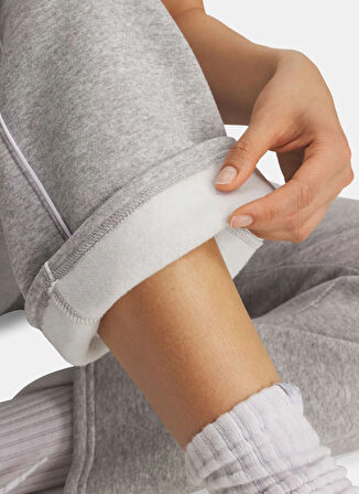 Under Armour 6003711-011-UA Rival Flc Piped Pant Gri Lastikli Bel Normal Düz Kadın Eşofman Altı