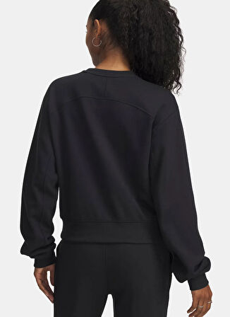 Under Armour 6003675-004-UA Icon Vida Flc Crew Siyah Bisiklet Yaka Crop Düz Kadın Sweatshırt