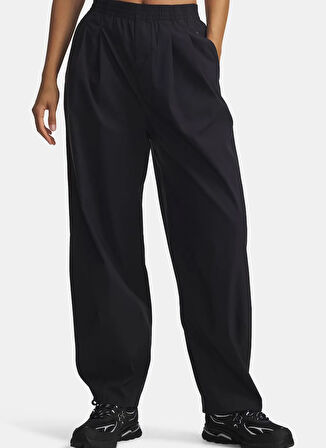 Under Armour 6007027-001-UA Unstoppable Woven Siyah Lastikli Bel Normal Düz Kadın Eşofman Altı