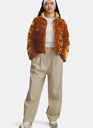 Under Armour 6007027-299-UA Unstoppable Woven Kahve Lastikli Bel Normal Düz Kadın Eşofman Altı