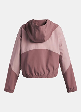 Under Armour Fermuarlı Yaka Düz Pembe - Kahverengi Kız Çocuk Eşofman Üstü 6004181-651-UA Rival Woven HD Jacke