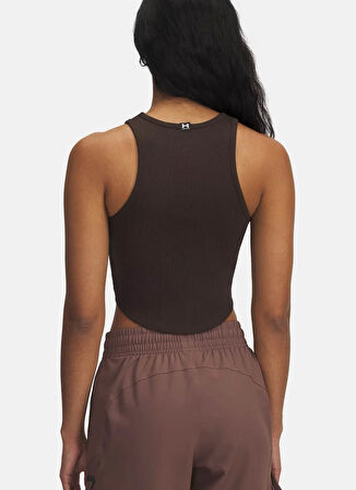 Under Armour 1389798-246-UA Rival Rib Tank Kahve Normal Düz Kadın Atlet