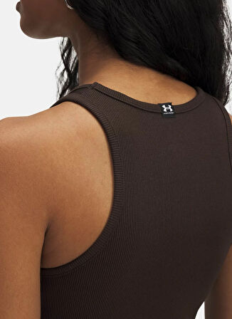 Under Armour 1389798-246-UA Rival Rib Tank Kahve Normal Düz Kadın Atlet