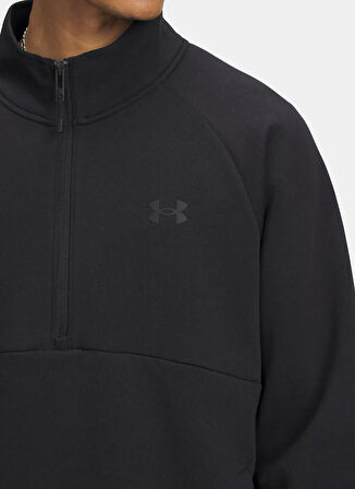 Under Armour 6003868-001-UA Unstoppable Flc Half Siyah Fermuarlı Yaka Normal Düz Erkek Sweatshırt