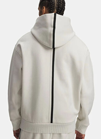 Under Armour 6008900-110-UA Icon Heavy Rib Hdy Beyaz Kapüşon Yaka Normal Düz Erkek Sweatshırt