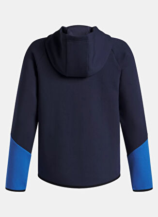 Under Armour Fermuarlı Yaka Düz Mavi Erkek Çocuk Eşofman Üstü 1386687-403-UA B Unstoppable Flc FZ