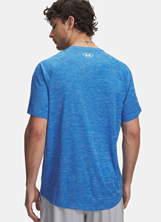 Under Armour 1382796-402-UA Tech Textured SS Mavi Bisiklet Yaka Normal Desenli Erkek T-Shirt