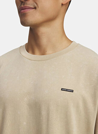 Under Armour 1389147-234-UA M HW OS LOGO WASH SS Kahve Bisiklet Yaka Normal Düz Erkek T-Shirt
