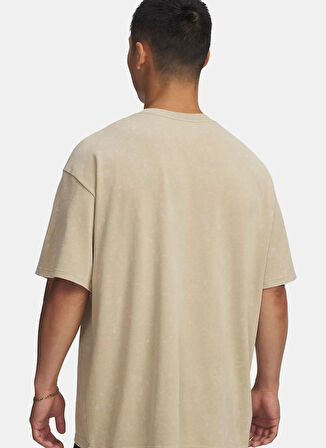 Under Armour 1389147-234-UA M HW OS LOGO WASH SS Kahve Bisiklet Yaka Normal Düz Erkek T-Shirt