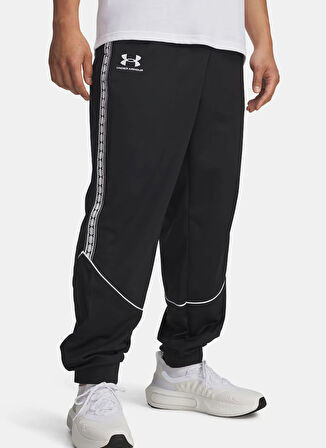 Under Armour 6005127-001-UA M 96 Terrace Pants Siyah Lastikli Bel Geniş Fit Düz Erkek Eşofman Altı