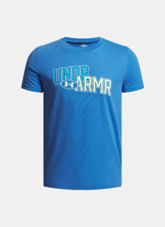 Under Armour Baskılı Mavi Erkek Çocuk T-Shirt 6005069-402-UA OVERLAY WM SS