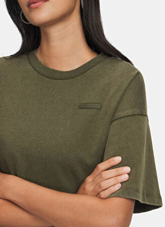 Under Armour 6007690-308-UA HWT Boxy Wash SS Yeşil Bisiklet Yaka Crop Düz Kadın T-Shirt
