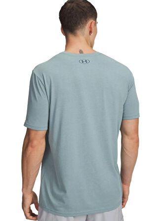 Under Armour 1329582-323-UA TEAM ISSUE WORDMARK Yeşil Bisiklet Yaka Normal Düz Erkek T-Shirt