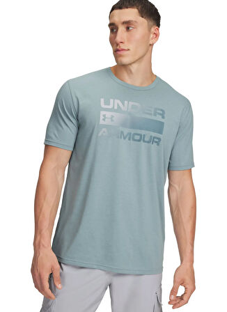 Under Armour 1329582-323-UA TEAM ISSUE WORDMARK Yeşil Bisiklet Yaka Normal Düz Erkek T-Shirt