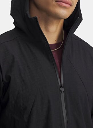 Under Armour 6003863-001-UA Unstoppable Woven Jk Siyah Normal Düz Erkek Zip Ceket
