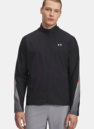 Under Armour 6005901-002-UA Velociti Storm Jacke Siyah Normal Düz Erkek Zip Ceket