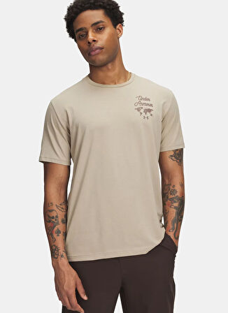 Under Armour 6004143-299-UA 60/40S SPORTS WM SS Kahve Bisiklet Yaka Normal Düz Erkek T-Shirt