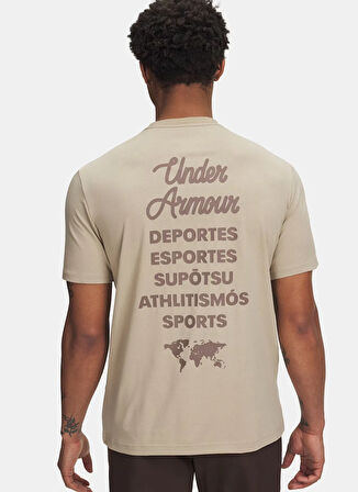 Under Armour 6004143-299-UA 60/40S SPORTS WM SS Kahve Bisiklet Yaka Normal Düz Erkek T-Shirt