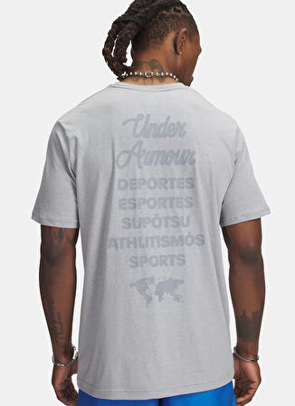 Under Armour 6004143-011-UA 60/40S SPORTS WM SS Gri Bisiklet Yaka Normal Düz Erkek T-Shirt