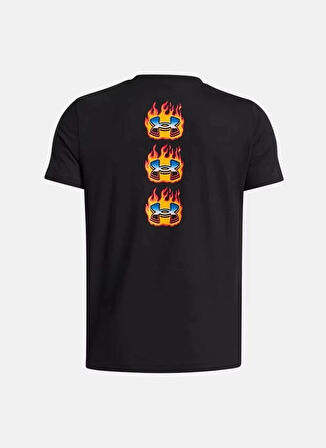 Under Armour Baskılı Siyah Erkek Çocuk T-Shirt 6005059-001-UA Flame WM SS