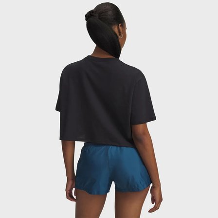 Under Armour Wordmark Crop Kadın Siyah Polo Yaka Tişört