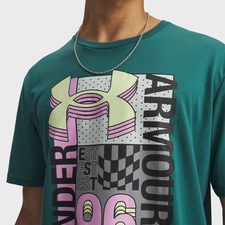 Under Armour Blur Logo Erkek Yeşil Tişört