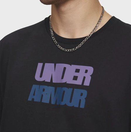 Under Armour 60/40s Armour Globe Erkek Siyah Tişört