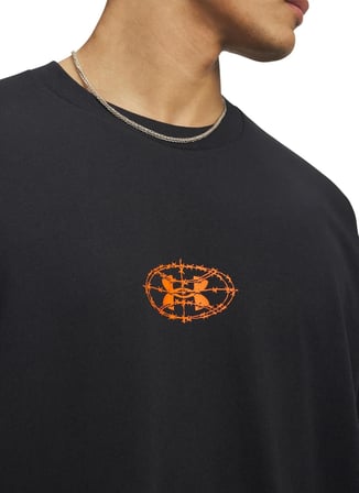 Under Armour 6009329-001 U M HWT HOOPS PHOTOREAL Siyah Bisiklet Normal Düz Erkek T-Shirt