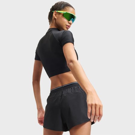 Under Armour HeatGear Crop Mock Kadın Siyah Polo Yaka Tişört
